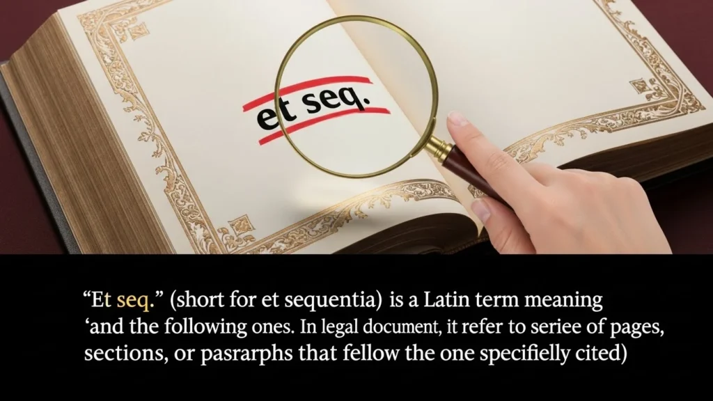 what does et seq mean in law