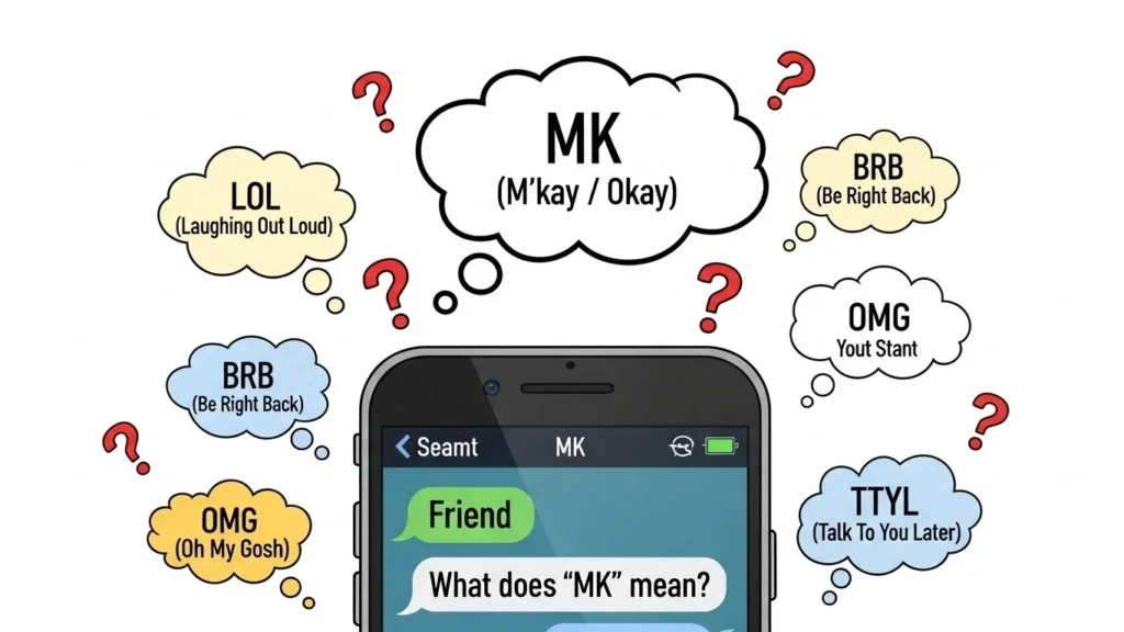what does mk mean in a text