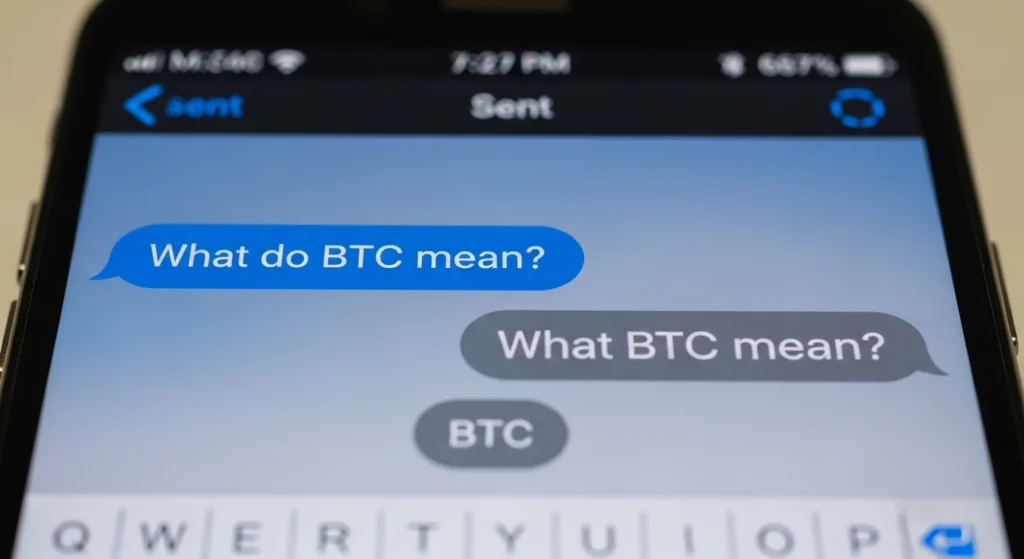 what do btc mean in text